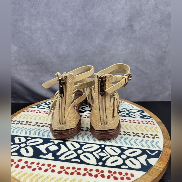 Sam Edelman Women's Gibbs Metalic leather Neutral Strappy‎ Sandals Size 6.5 M - Picture 7 of 10